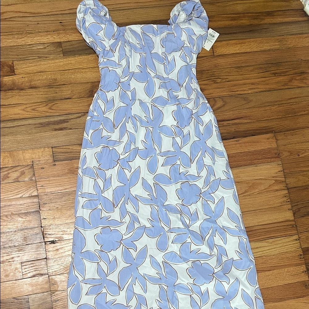 NWT A New Day Blue and White Smocked Dress - Picture 1 of 6